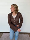 The Karlie Button Front Bell Sleeve Cardigan