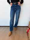 The Sienna High Rise Straight Leg Jeans - Wise Wash