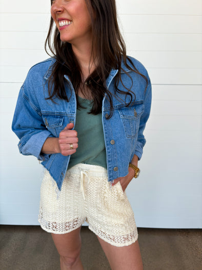 The Alexandra Cropped Boyfriend Denim Jacket