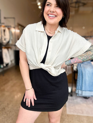 The Raelynn Short Sleeve Button Up Top