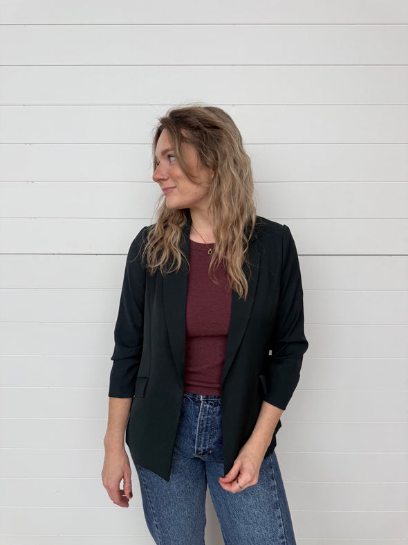The Valentina Ruched Sleeve Blazer