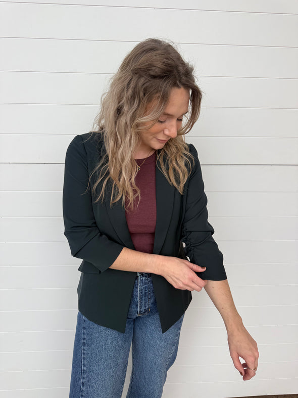 The Valentina Ruched Sleeve Blazer