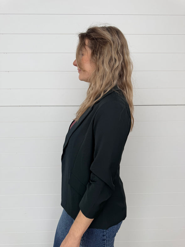 The Valentina Ruched Sleeve Blazer