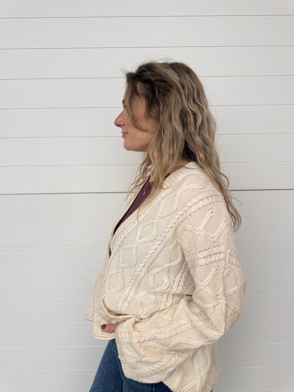 The Anais Cable Knit Button Up Cardigan
