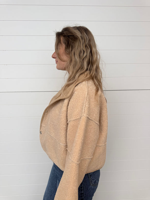 The Brea Suede Lined Sherpa Jacket