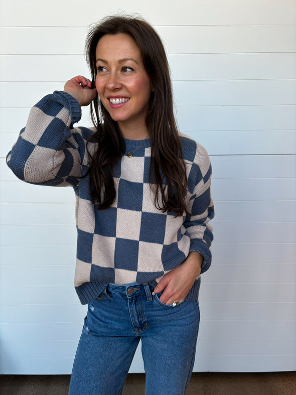 The Gabby Checker Print Sweater