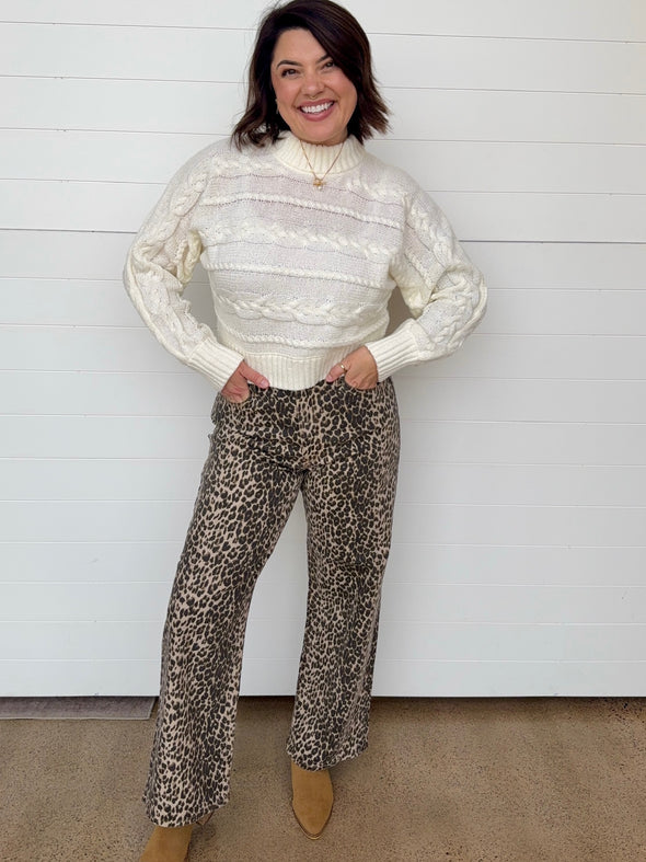 The Dakota High Rise Leopard Print Vintage Straight Jeans