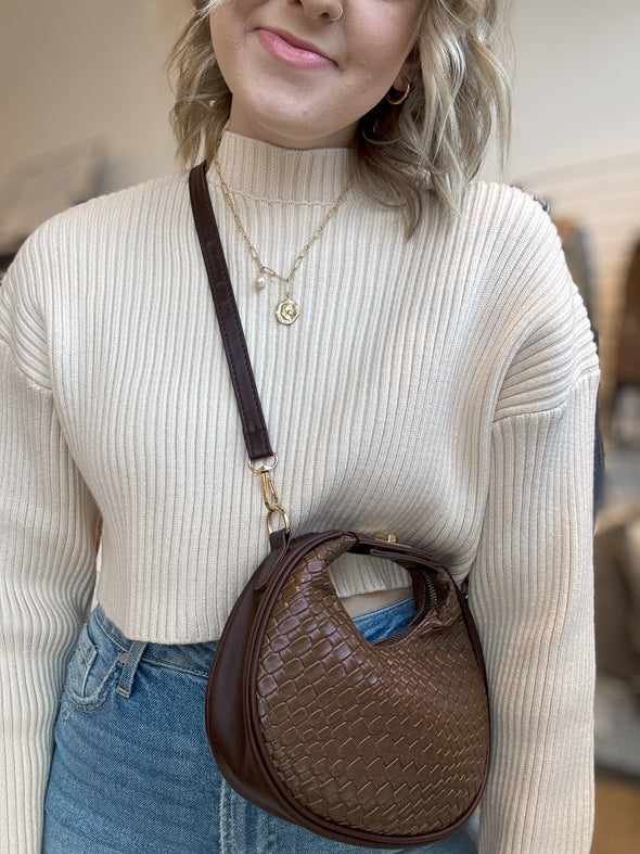 The Nina Woven Shoulder Bag