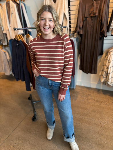 The Julia Striped Raglan Sleeve Sweater