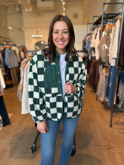 The Harper Checkered Fleece Jacket