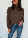 The Aspen Mock Neck Exposed Seam Sweater