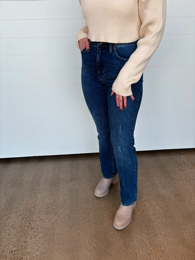 The Cece Full Length High Rise Straight Jeans