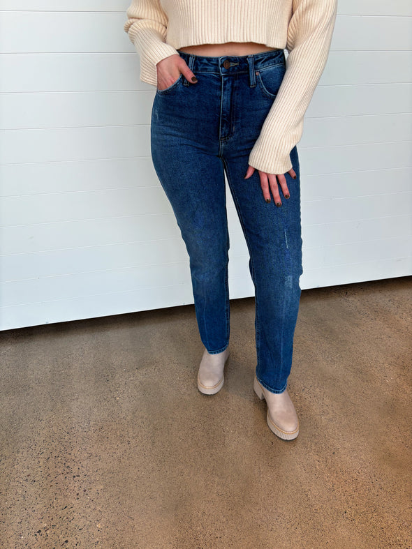 The Cece Full Length High Rise Straight Jeans