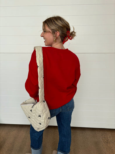 The Blair Puffy Quilted Bow Shoulder Bag