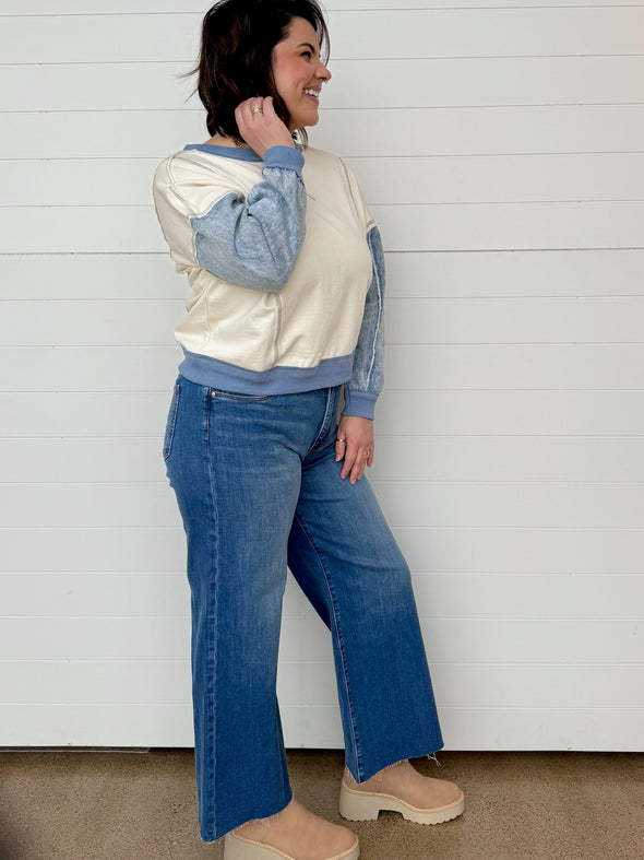 The Meg High Rise FabAb Wide Leg Jeans - Milestone