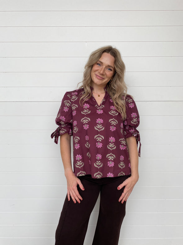 The Noreen Floral Print Bow Detail Blouse