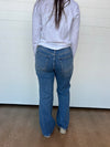 The Gracie High Rise Waistband Detail Wide Leg Jeans