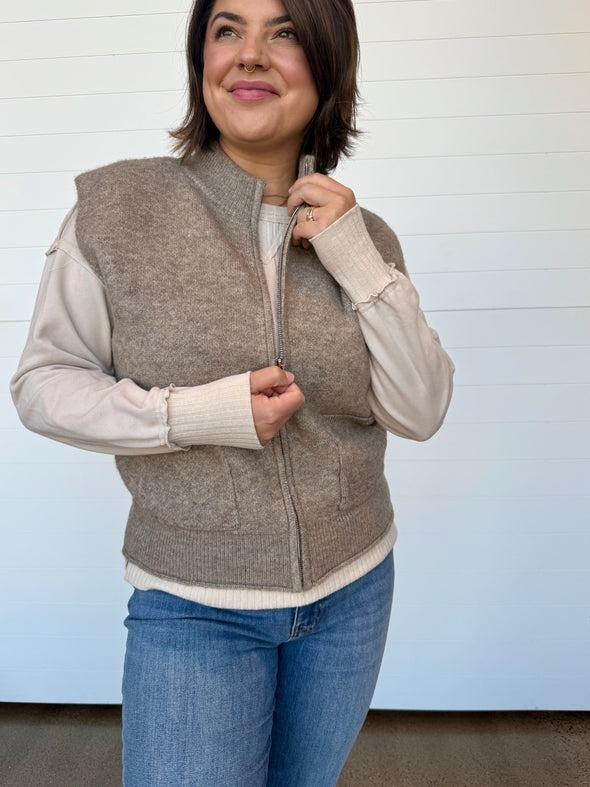 The Skylar Mock Neck Sweater Vest