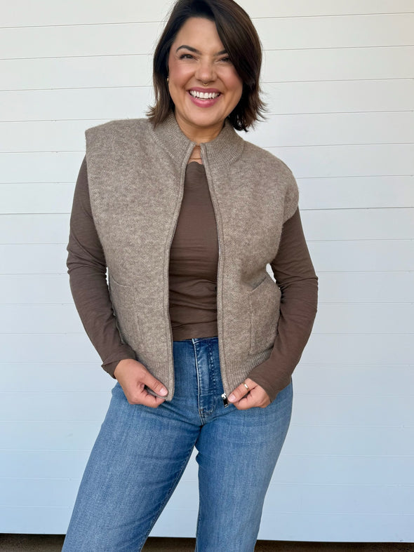 The Skylar Mock Neck Sweater Vest