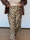 The Audrey Leopard Satin Midi Skirt