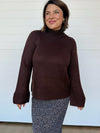 funnel neck long sleeve relaxed fit sweater brown z supply 