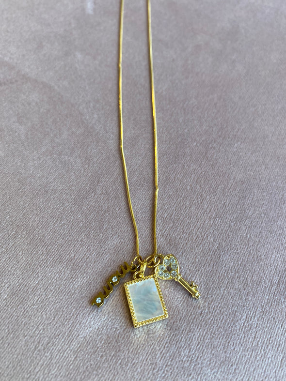 mama key charm necklace