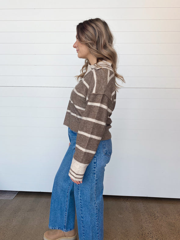 The Chelsie Collared Stripe Sweater