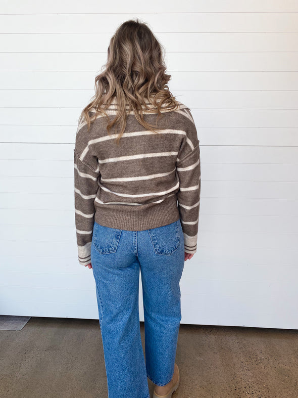 The Chelsie Collared Stripe Sweater