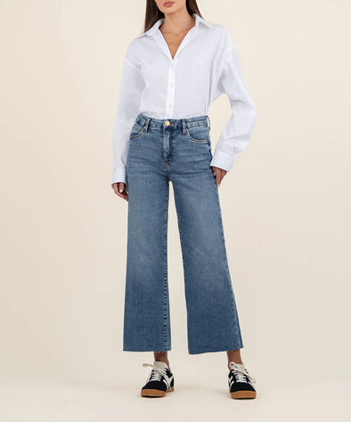 kut from the kloth meg high rise wide leg jeans gripping wash