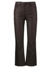 kut from the kloth kelsey coated high rise ankle flare jeans chocolate