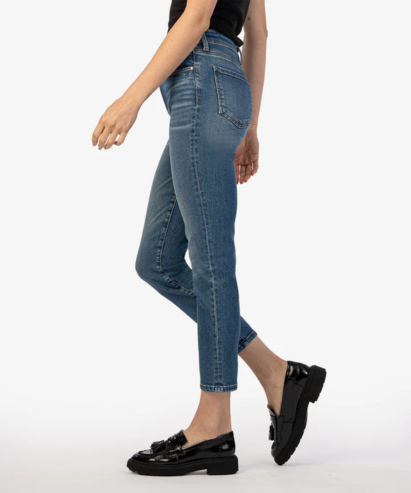 The Catherine High Rise Crop Straight Jeans - New Wash