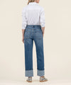 The Sienna High Rise Wide Leg Cuffed Jeans - Alert Wash