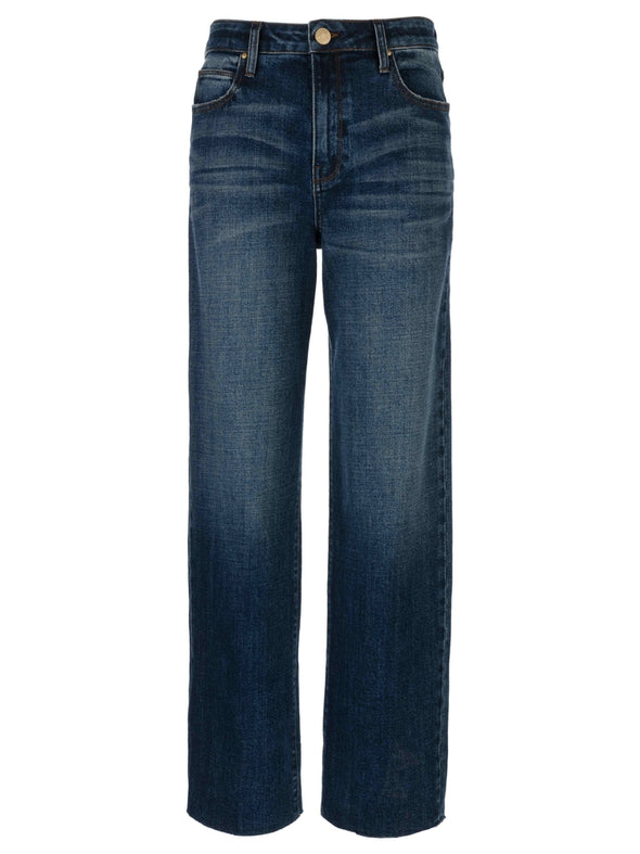 kut from the kloth sienna high rise straight leg full length jeans wise wash dark denim