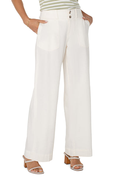 liverpool utility patch pocket wide leg pant whipped cream 31 inch inseam dress pant