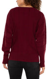 striped dolman sleeve sweater liverpool dark pinot noir