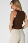 nikibiki wide ribbed seamless cropped tank top coffee bean