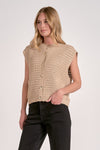 elan sleeveless button front sweater vest cardigan taupe