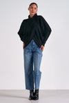 elan mockneck crossover sweater black