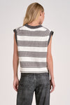 elan striped v-neck trendy sweater vest heather grey
