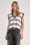 elan striped v-neck trendy sweater vest heather grey