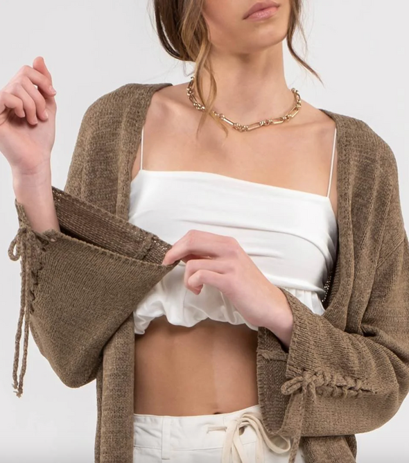 The Emily Braided Sleeve Sweater