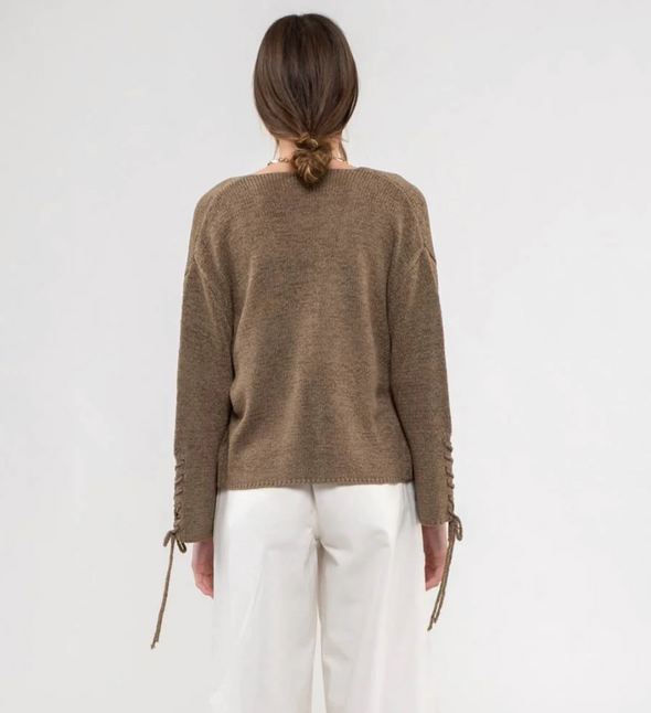 The Emily Braided Sleeve Sweater