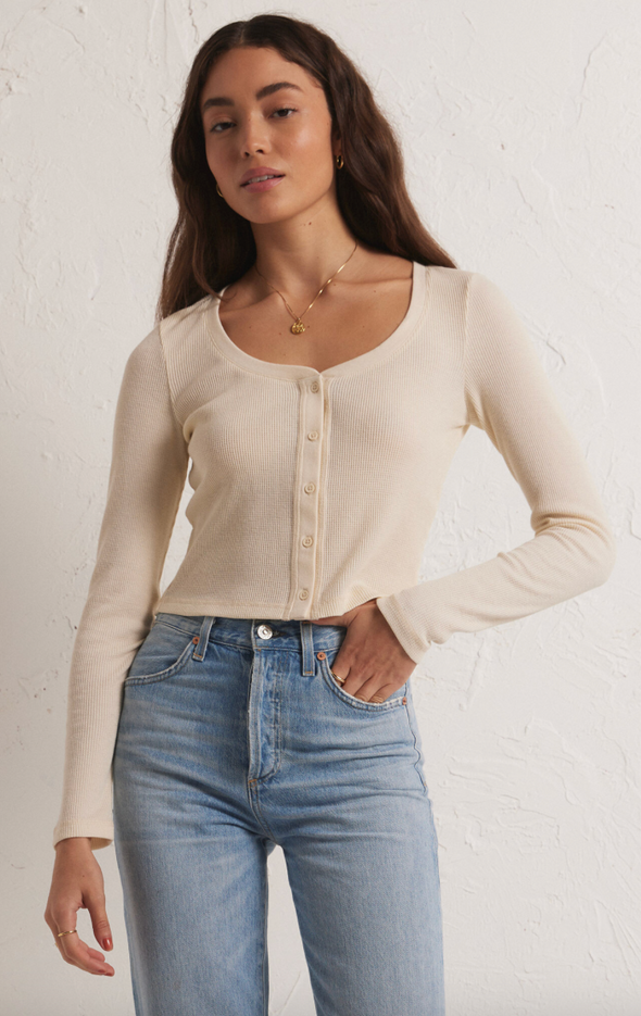 The Ciana Cropped Waffle Top