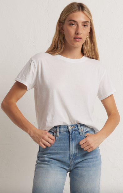 go to tee classic fit short sleeve t-shirt crewneck white z supply