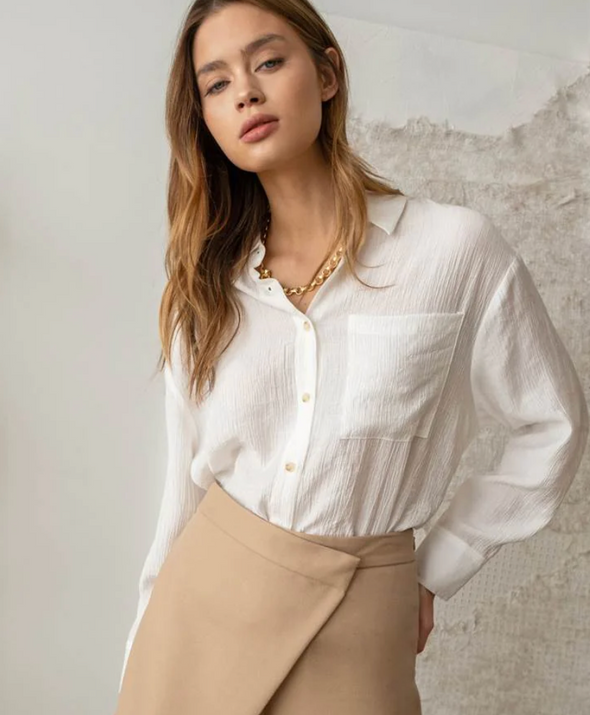 The Madelyn Textured Button Down Top