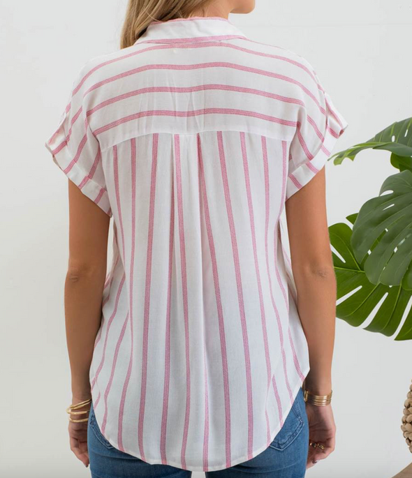 The Ellie Short Sleeve Button Up Top