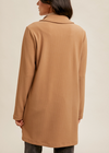 classic lightweight coat longline front pockets double breasted camel