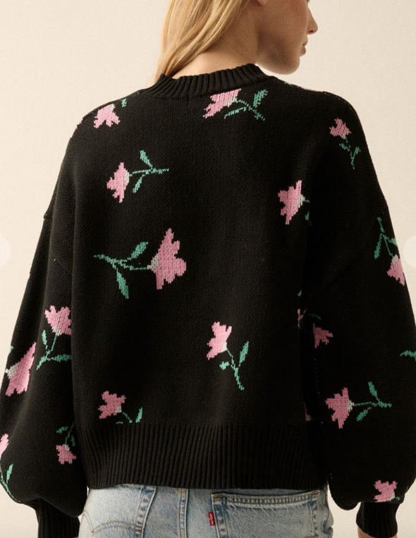 The Francesca Floral Mockneck Sweater