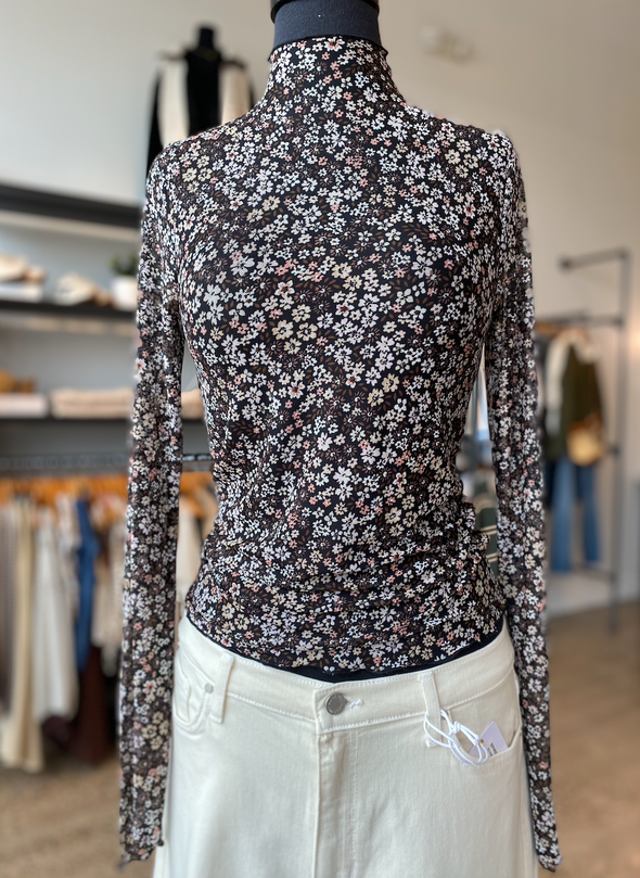 The Darcy Floral Mesh Long Sleeve Top