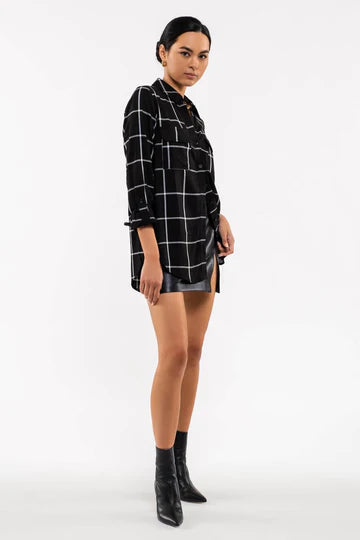 The Chloe Grid Button Up Top